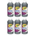 Crayola Artista II Washable Liquid Tempera Paint, Black, 16 oz. Bottles, 6PK 311551